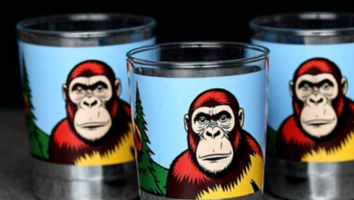 Planet of the Apes Drinking Glasses 1970s