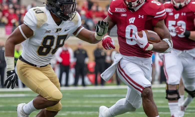 Purdue Boilermakers Football vs Wisconsin Badgers Football Match Player Stats