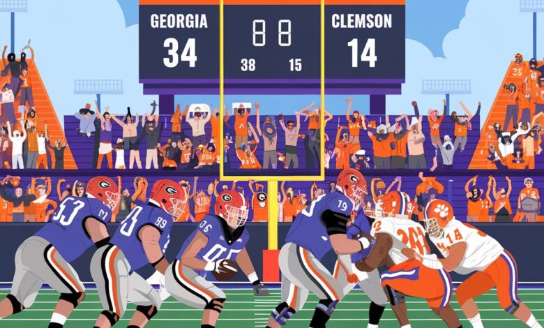 Clemson Tigers Football vs Georgia Bulldogs Football Match Player Stats